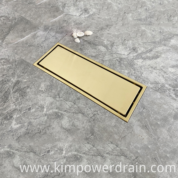 Rectangular gold floor drain